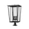 Z-Lite Seoul 4 Light Outdoor Pier Mounted Fixture, Black & Clear 571PHXXLR-533PM-BK - alternate 1